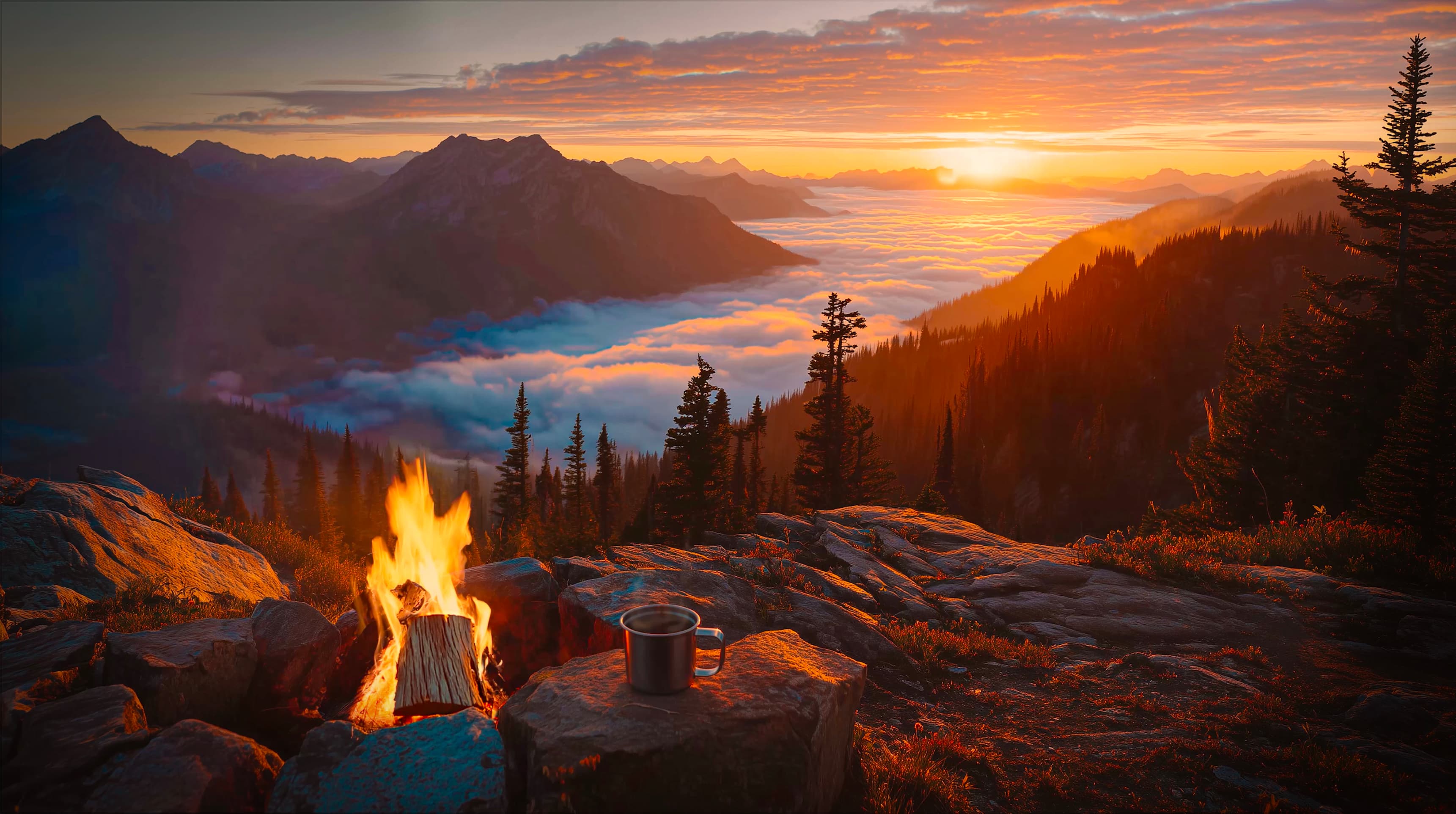 Sunrise Above the Valley of Clouds