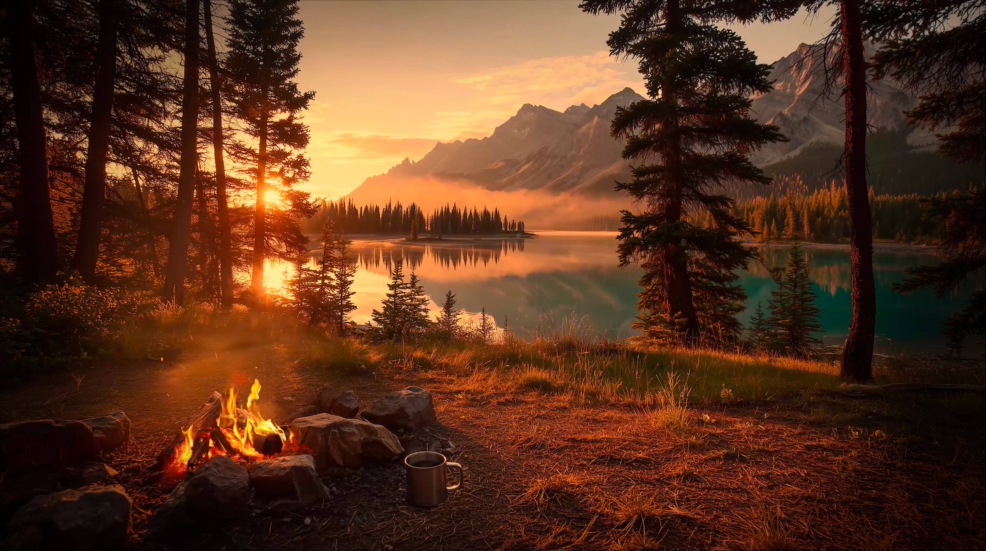 The Lake Turns to Fire