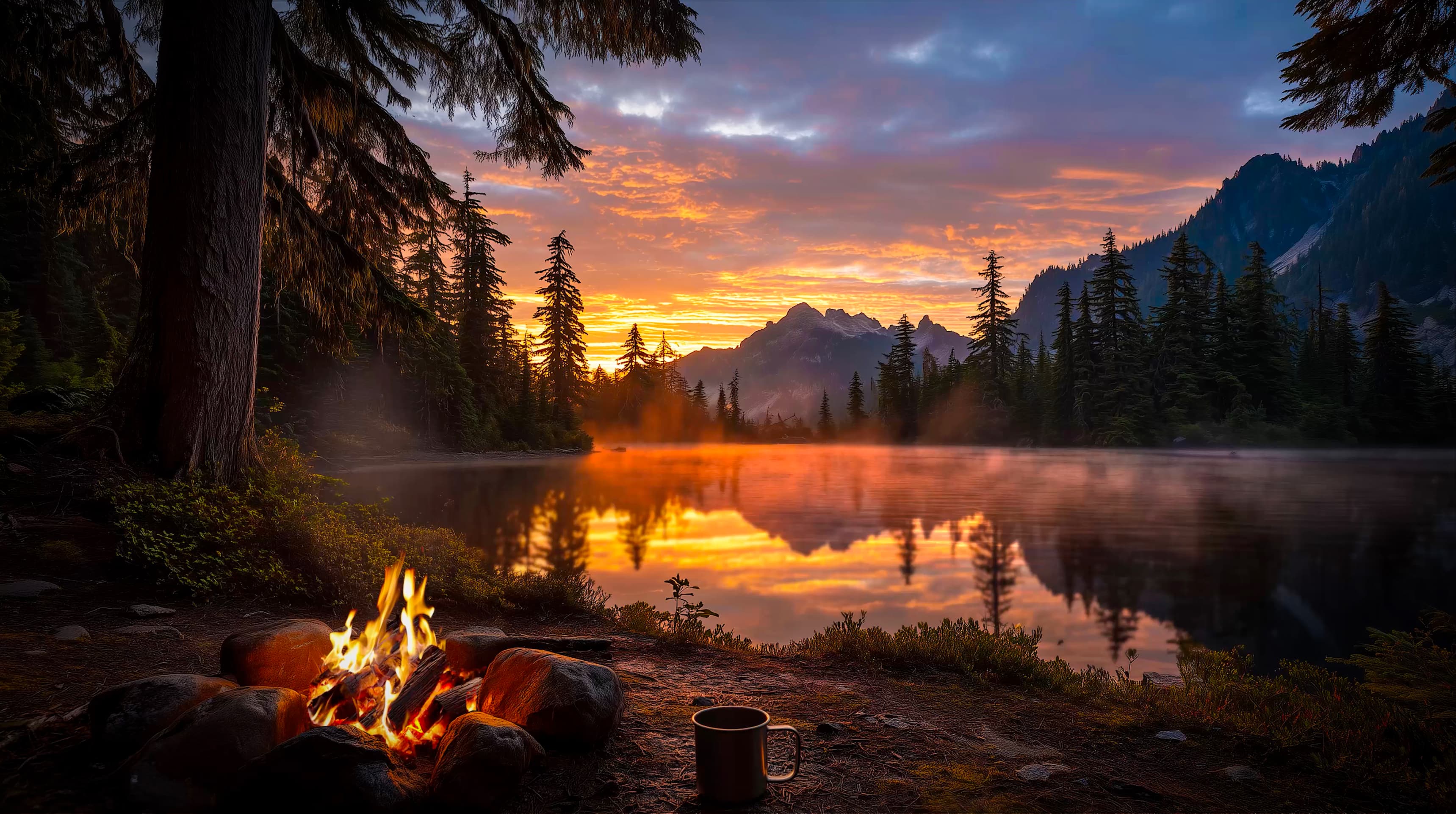 The Lake Turns to Fire
