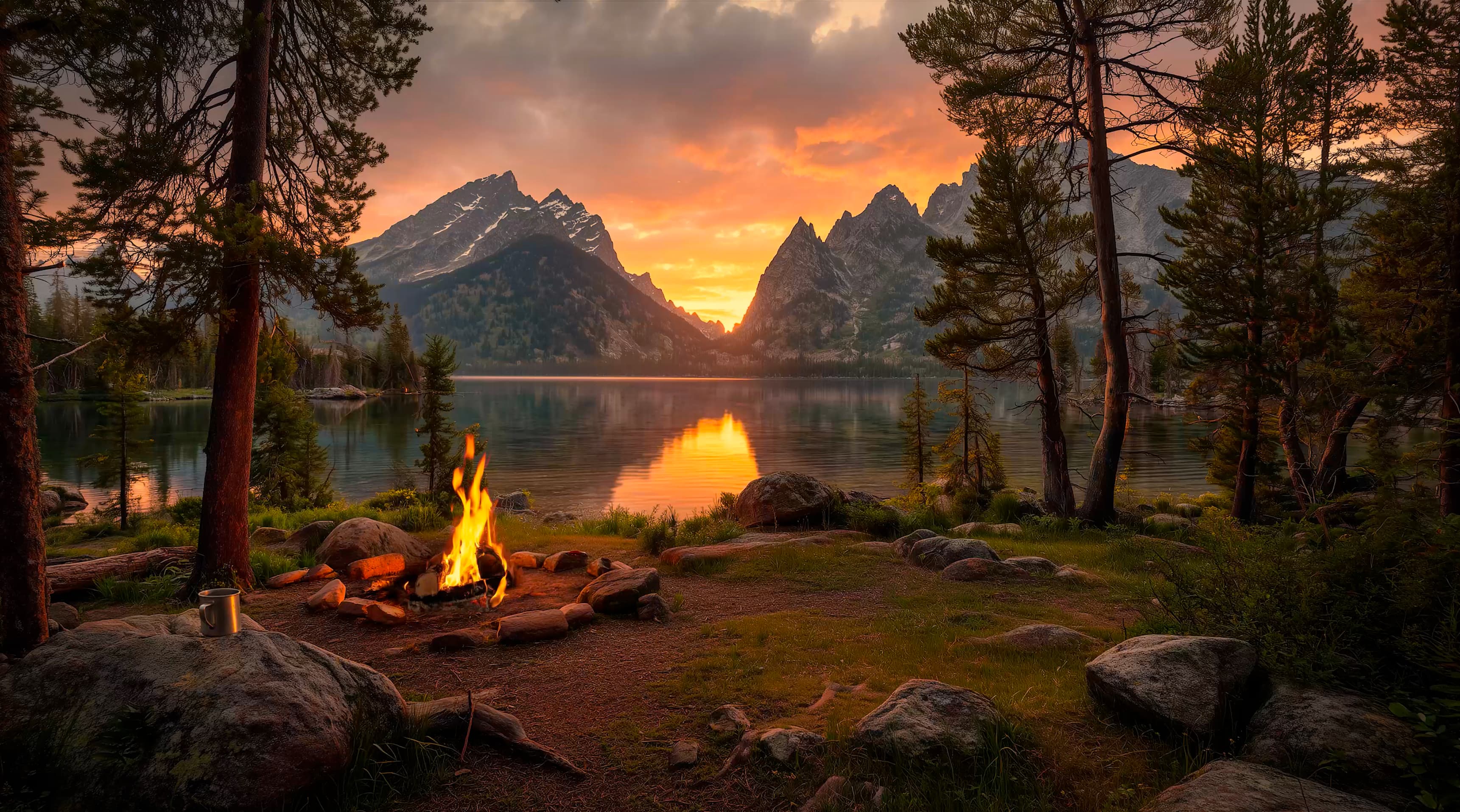 Sunrise Between the Peaks
